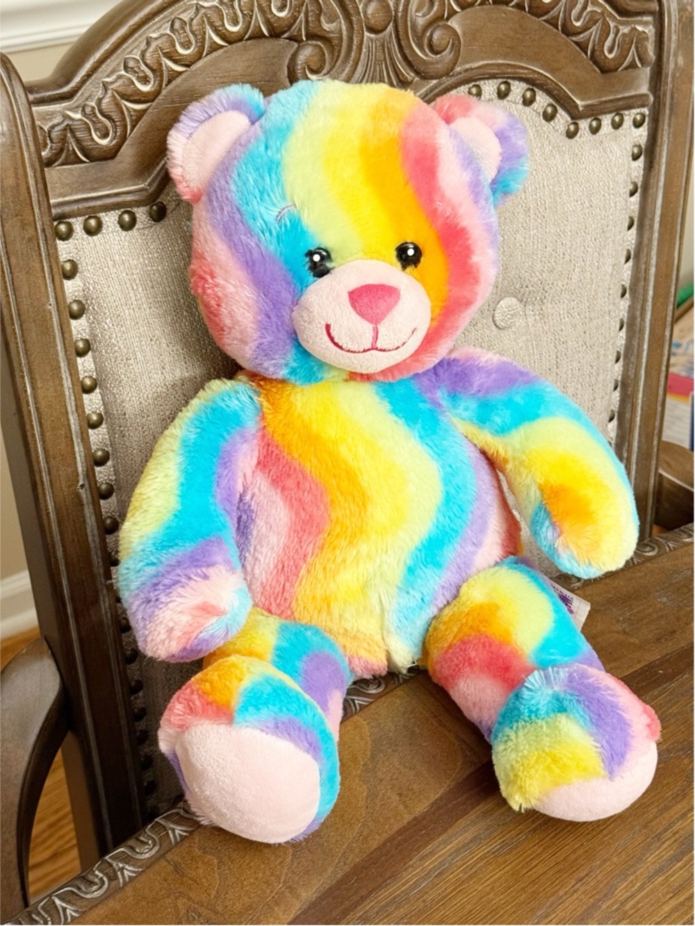 Build-A-Bear Workshop Vintage Rainbow Tie-Dye Teddy Bear | Early 2000s | Rare